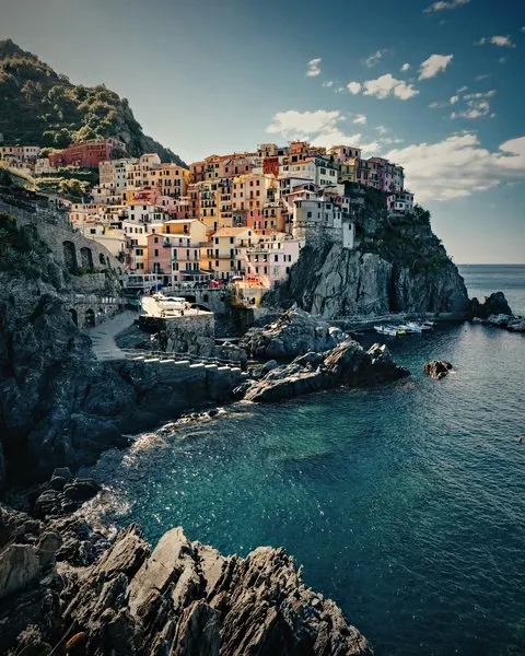 Manarola in Cinque Terre with the Rangefinder look applied